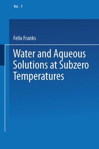 Enlarge image Cover: Water and Aqueous Solutions at Subzero Temperatures - Springer