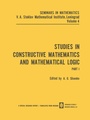 Cover: Studies in Constructive Mathematics and Mathematical Logic - Springer