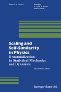 Cover: Scaling and Self-Similarity in Physics - Birkhauser Boston Inc