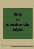 Cover: Berlin als unternehmerische Aufgabe - Springer Gabler