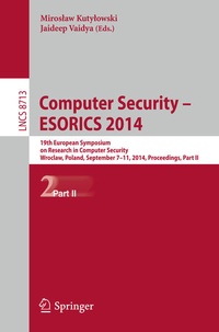 Enlarge image Cover: Computer Security - ESORICS 2014 - Springer