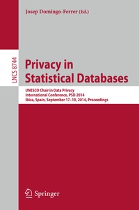 Enlarge image Cover: Privacy in Statistical Databases - Springer