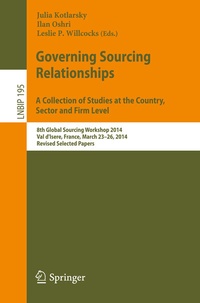 Abbildung von: Governing Sourcing Relationships. A Collection of Studies at the Country, Sector and Firm Level - Springer