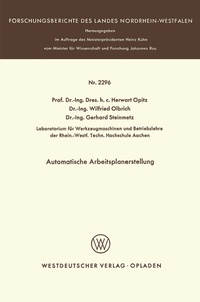 Abbildung von: Automatische Arbeitsplanerstellung - VS Verlag für Sozialwissenschaften