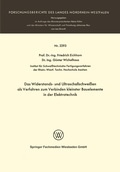 Cover: Das Widerstands- und Ultraschallschwei&szlig;en als Verfahren zum Verbinden kleinster Bauelemente in der Elektrotechnik - VS Verlag f&uuml;r Sozialwissenschaften