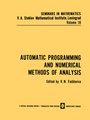 Cover: Automatic Programming and Numerical Methods of Analysis - Springer