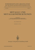 Cover: Metalle und Metallkonstruktionen - Springer