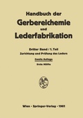 Cover: Zurichtung und Pr&uuml;fung des Leders - Springer