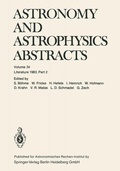 Cover: Astronomy and Astrophysics Abstracts - Springer
