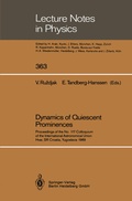 Cover: Dynamics of Quiescent Prominences - Springer