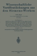 Cover: Wissenschaftliche Ver&ouml;ffentlichungen aus den Siemens-Werken - Springer