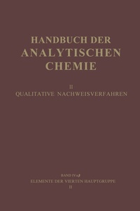 Abbildung von: Elemente der Vierten Hauptgruppe II - Springer