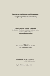 Abbildung von: Beitrag zur Aufklärung des Mechanismus der photographischen Entwicklung - Springer