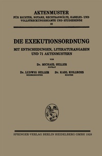 Abbildung von: Die Exekutionsordnung - Springer