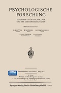 Cover: Psychologische Forschung - Springer
