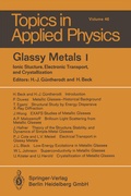 Cover: Glassy Metals I - Springer