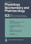 Cover: Reviews of Physiology, Biochemistry and Pharmacology - Springer