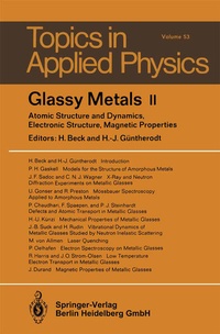 Enlarge image Cover: Glassy Metals II - Springer