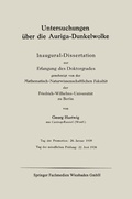 Cover: Untersuchungen &uuml;ber die Auriga-Dunkelwolke - Springer
