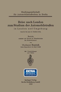 Abbildung von: Reise nach London zum Studium der Automobilstraßen in London und Umgebung vom 24. bis zum 31. Oktober 1924 - Springer