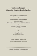 Cover: Untersuchungen &uuml;ber die Auriga-Dunkelwolke - Springer