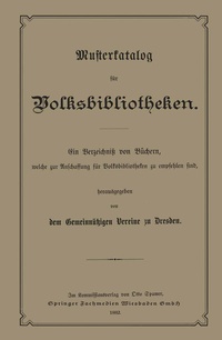 Abbildung von: Musterkatalog für Volksbibliotheken - Springer
