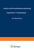 Cover: Analyse und Konstitutionsermittelung organischer Verbindungen - Springer
