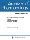 Cover: Deutsche Pharmakologische Gesellschaft - Springer