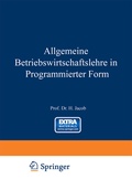 Cover: Allgemeine Betriebswirtschaftslehre in Programmierter Form - Springer Gabler