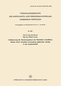 Abbildung von: Verbesserung der Benutzungsdauer der Höchstlast in ländlichen Netzen durch vermehrte Anwendung elektrischer Geräte in der Landwirtschaft - VS Verlag für Sozialwissenschaften