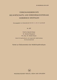 Enlarge image Cover: Kartei zur Dokumentation der Molekülspektroskopie - VS Verlag für Sozialwissenschaften