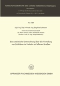 Cover: Eine statistische Untersuchung &uuml;ber die Verteilung von Zeitl&uuml;cken im Verkehr auf offenen Stra&szlig;en - VS Verlag f&uuml;r Sozialwissenschaften