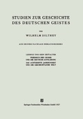 Cover: Studien zur Geschichte des Deutschen Geistes - Vieweg+Teubner Verlag