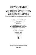 Cover: Encyklop&auml;die der Mathematischen Wissenschaften mit Einschluss ihrer Anwendungen - Vieweg+Teubner Verlag