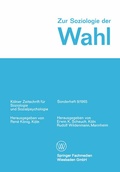 Cover: Zur Soziologie der Wahl - VS Verlag f&uuml;r Sozialwissenschaften