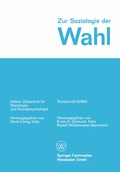 Cover: Zur Soziologie der Wahl - VS Verlag f&uuml;r Sozialwissenschaften