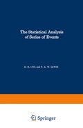 Cover: The Statistical Analysis of Series of Events - Springer
