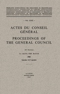Cover: Actes du Conseil G&eacute;n&eacute;ral / Proceedings of the General Council - Springer