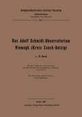 Cover: Das Adolf Schmidt-Observatorium Niemegk (Kreis Zauch-Belzig) - Springer