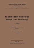 Cover: Das Adolf Schmidt-Observatorium Niemegk (Kreis Zauch-Belzig) - Springer