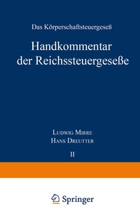 Abbildung von: Handkommentar der Reichssteuergeseße - Springer