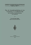 Cover: &Uuml;ber die Gesundheitsgef&auml;hrdung bei der Verarbeitung von metallischem Blei mit besonderer Ber&uuml;cksichtigung der Bleil&ouml;terei - Springer