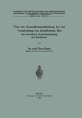 Cover: &Uuml;ber die Gesundheitsgef&auml;hrdung bei der Verarbeitung von metallischem Blei mit besonderer Ber&uuml;cksichtigung der Bleil&ouml;terei - Springer