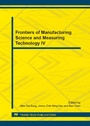 Cover: Frontiers of Manufacturing Science and Measuring Technology IV - Trans Tech Publications Ltd