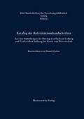 Cover: Katalog der Reformationshandschriften - Harrassowitz Verlag