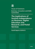 Cover: The implications of Scottish independence on business; higher education and research; and postal services - TSO