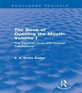 Cover: The Book of the Opening of the Mouth: Vol. I (Routledge Revivals) - Routledge