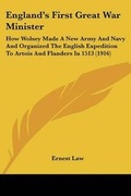 Cover: England's First Great War Minister - Kessinger Publishing