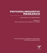 Abbildung von: Psycholinguistic Research (PLE: Psycholinguistics) - Psychology Press Ltd