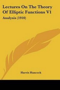 Abbildung von: Lectures On The Theory Of Elliptic Functions V1 - Kessinger Publishing